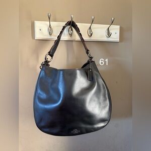 Coach Black Leather Women's Bag with Floral Accents